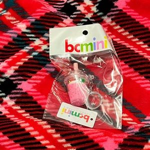 Pink bubble tea keychain, new in packaging